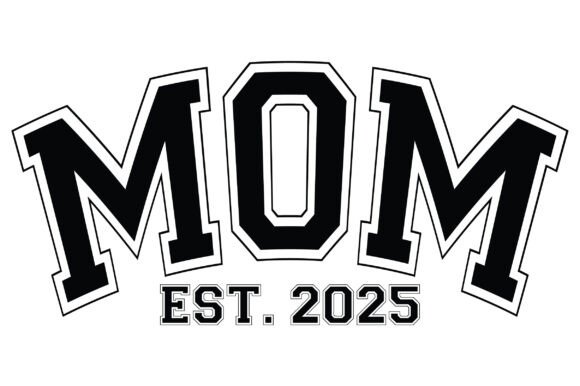 Mom Est.2025 Retro Varsity SVG: Graphics & Illustrations