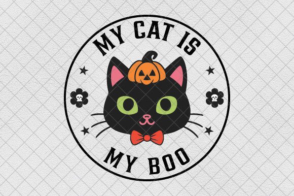 My Cat is My Boo: Ghost Cat Graphics for T-Shirt Designs