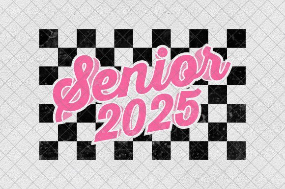 Senior 2025 Checkered Graphics for T-Shirt Designs