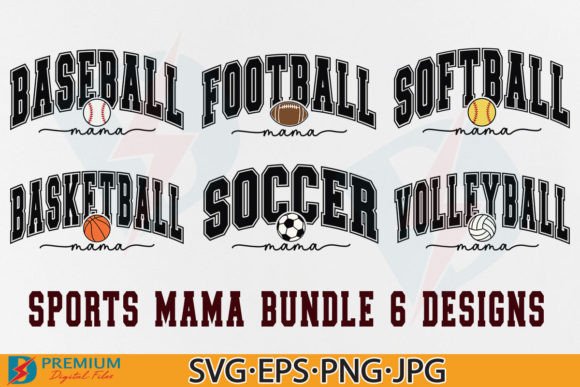 Sports Mama SVG Bundle: Graphics for T-Shirt Designs